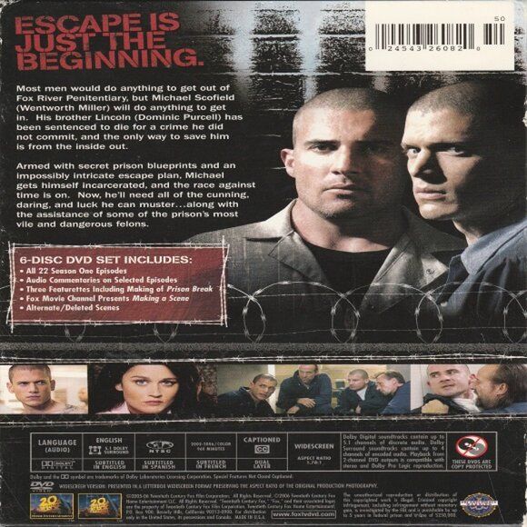 Prison Break - Season One - 2005/06 DVD Video - Picture 2 of 2